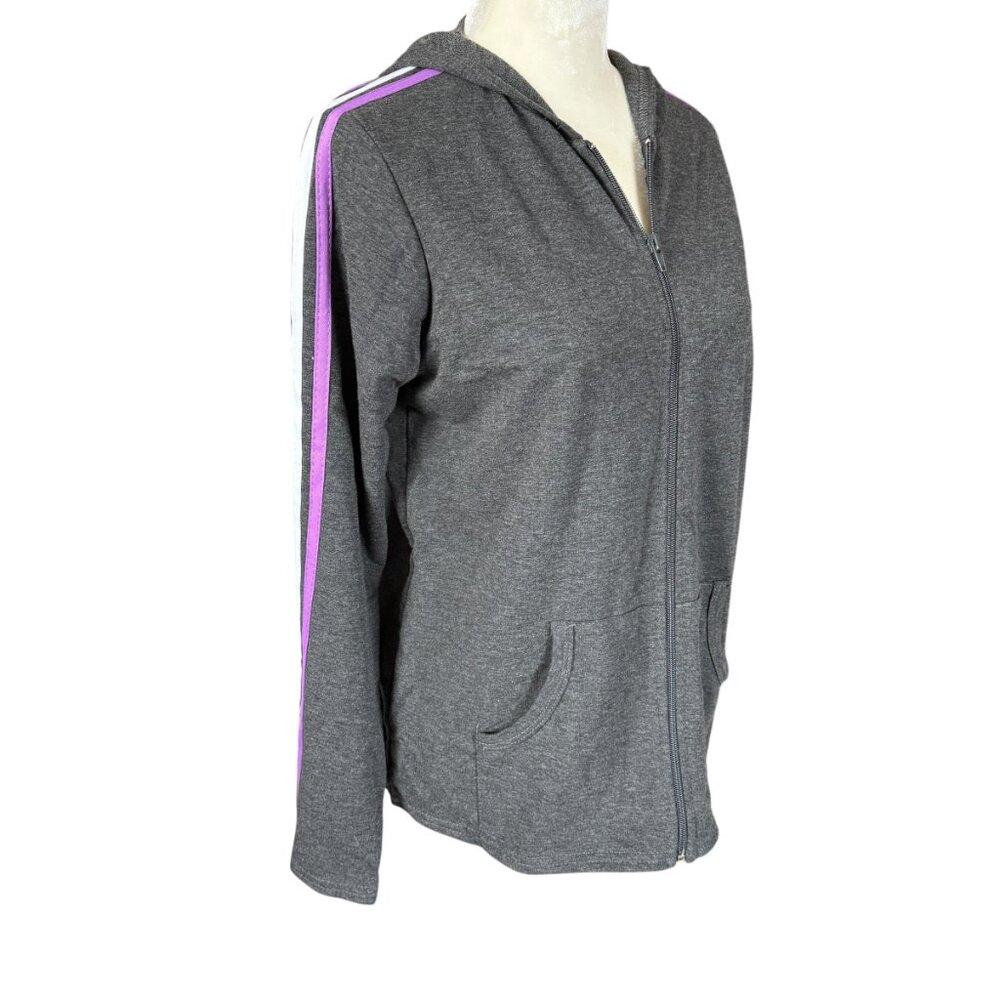 Bobbie Brooks women's zip up hooded sweatshirt charcoal gray size small (6)